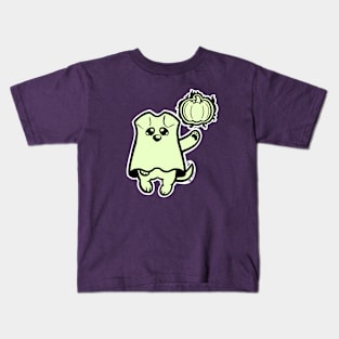 Little Ghost Dog Has a Pumpkin Kids T-Shirt